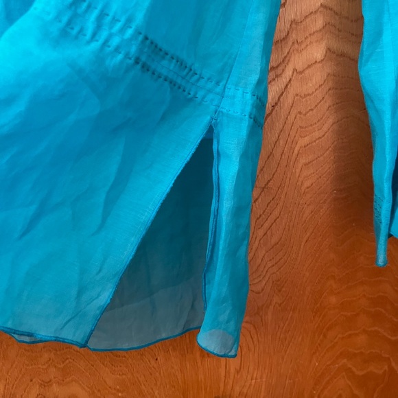 Saltaire hooded pin tucked vneck swim coverup 6 - Picture 3 of 10